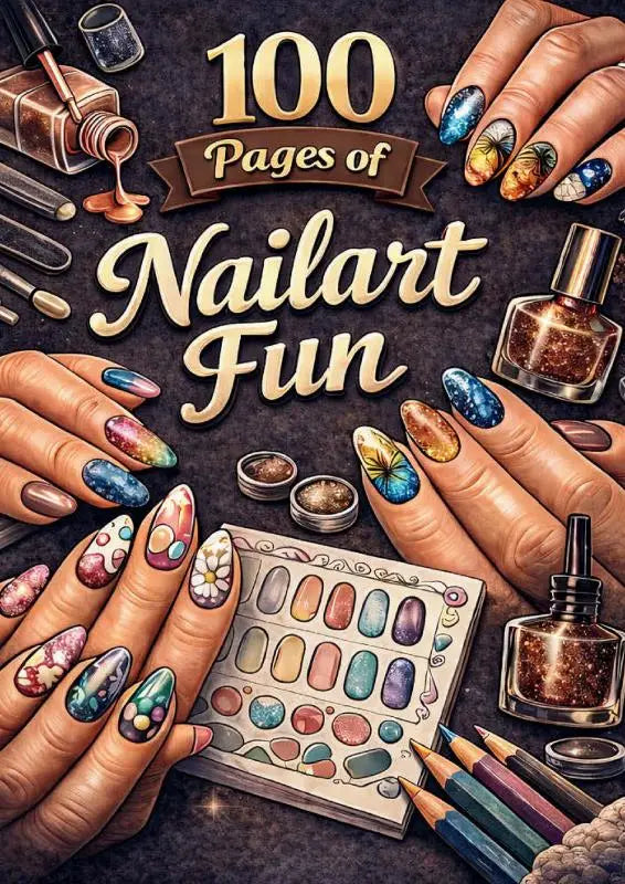 Een kleurrijk nailart fun kleurboek met 100 pagina’s en gedetailleerde ontwerpen in levendige polychrome tinten