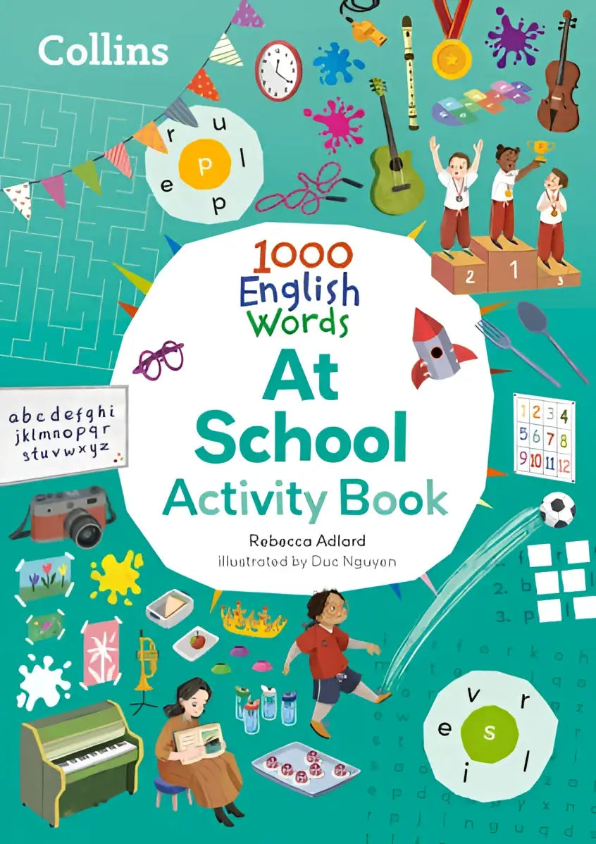 Collins 1000 english words activiteitboek met kleurrijke illustraties en educatieve schoolthema’s vanaf 21-05-2026