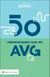 Promotionele groene en witte graphic voor 50 jaar avg evenement in 50 misverstanden over de avg door wolters kluwer nederland