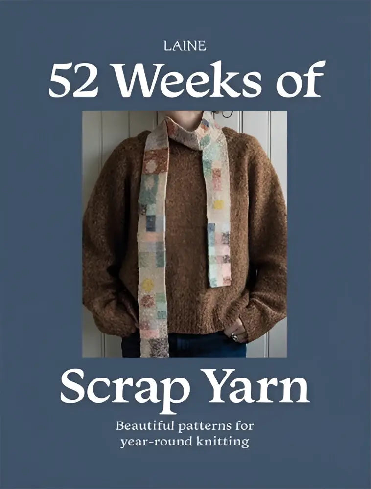 A knitted scarf with a patchwork design in soft pastel tones made from scrap yarn showcasing beautiful patterns for knitting