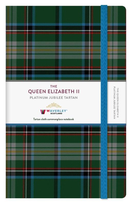 The Queen Elizabeth II Platinum Jubilee Tartan Cloth Large Notebook - Waverley Commonplace Notebooks