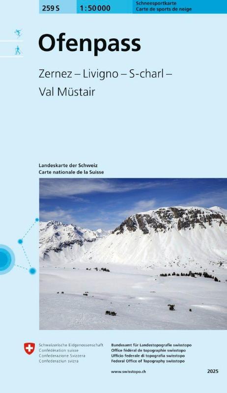 259S Ofenpass Schneesportkarte - Zernez - Livigno - S-charl - Val Müstair