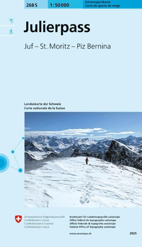 268S Julierpass Schneesportkarte - Juf - St. Moritz - Piz Bernina