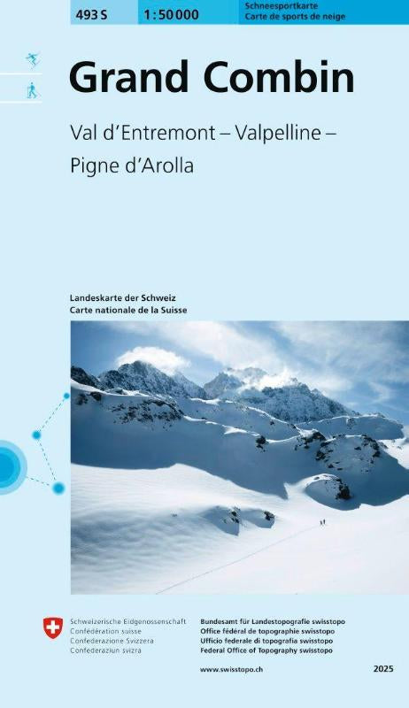 493S Grand Combin Schneesportkarte - Val d'Entremont - Valpelline - Pigne d'Arolla