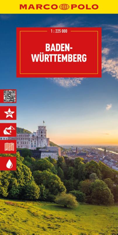 MARCO POLO Reisekarte Deutschland 11 Baden-Württemberg 1:225.000 - Straßenkarte und Autokarte mit sehenswerten Strecken, Highlights und digitaler Erweiterung