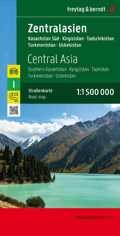 F&B Centraal-Azië - Zuid-Kazachstan, Kirgizië, Tadzjikistan,Turkmenistan, Oezbekistan - Wegenkaart 1:1 500 000