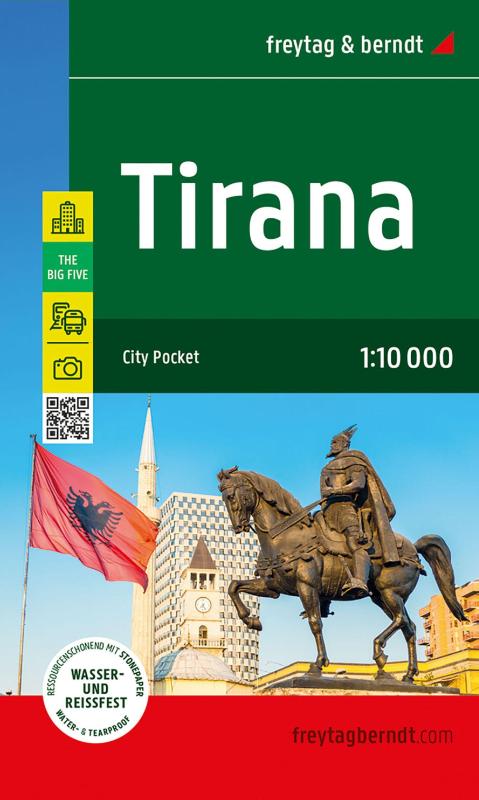 freytag & berndt Innenstadtplan Tirana 1:10.000 - City Pocket, wasserfest und reißfest