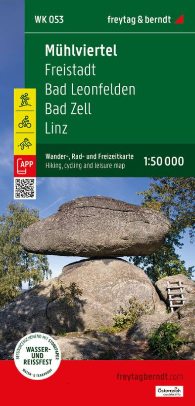 freytag & berndt Wanderkarte WK 053 Mühlviertel, Freistadt - Bad Leonfelden - Bad Zell - Linz 1:50.000 - mit APP, wasserfest und reißfest