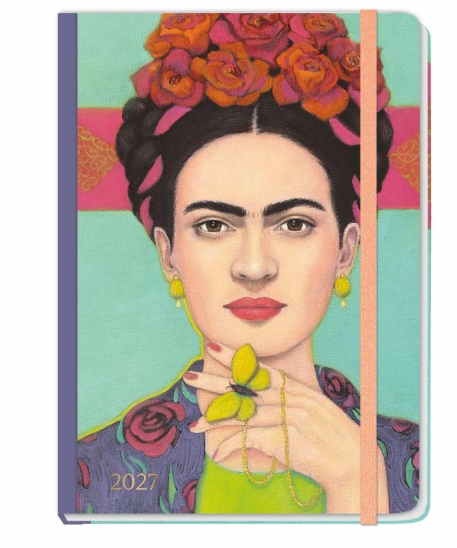 Design Diary Frida 2027 - Der Buchkalender 2027 für Fans von Frida. Kleines farbenfrohes Kalenderbuch im Format A5 mit Gummibändchen, Lesebändchen und Leinenrücken