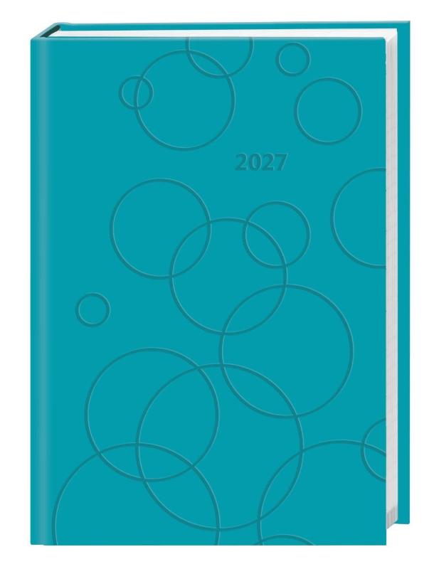 Kalenderbuch A6 blau 2027 - Praktischer Planer für den Alltag mit Wochen-Kalendarium. Taschenkalender in ruhigem Blau mit Platz für Termine und Notizen im Format 11,5 x 16,3 cm