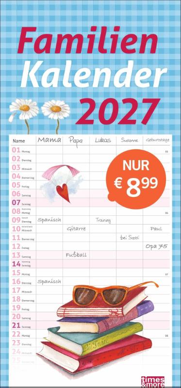 times&more Schaffner Familienplaner 2027 - Schöner Familien-Kalender, liebevoll gestaltet von der bekannten Grafikerin. Wandkalender für Familien, dekorativ und praktisch! times&more