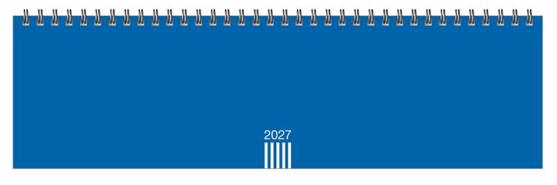 Wochenquerplaner, blau 2027 - Praktischer Tischquerkalender zum Umklappen. Zeitloser Spiral-Kalender 2027 fürs Büro. Wochenplaner für den Schreibtisch.