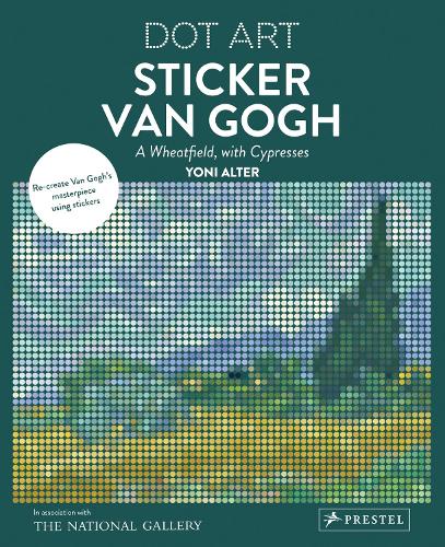 Sticker Van Gogh - A Wheatfield with Cypresses