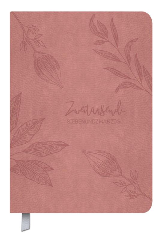 Timer Soft Touch 18 Monate rosewood 2027/2028 - Terminplaner A5 in Lederoptik / Kalendarium von Oktober 2026 bis März 2028, Notizen und Lesezeichenband