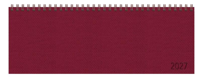 Tischkalender quer Professional Premium 2027 rot - 1 Woche 2 Seiten; Bürokalender mit edlem Hardcover; Tischquerkalender im Format: 29,8 x 10,5 cm