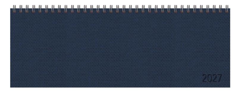 Tischkalender quer Professional Premium 2027 dunkelblau - 1 Woche 2 Seiten; Bürokalender mit edlem Hardcover; Tischquerkalender im Format: 29,8 x 10,5 cm