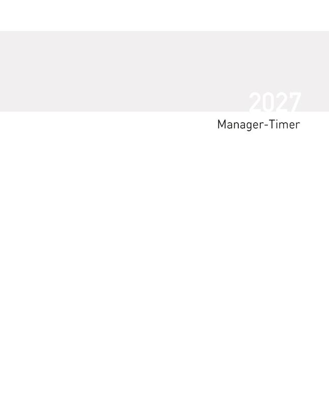 Buchkalender Manager-Timer Einlage 2027 - Terminplaner mit Spiralbindung. Wochenkalendarium. großer Terminkalender 1 Woche 2 Seiten. Extra Platz für Notizen.