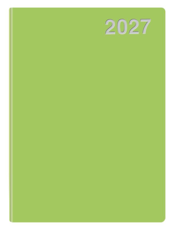 Mini-Timer grün 2027 - Kleiner flexibler Taschenkalender im Format 7,5 x 11 cm.