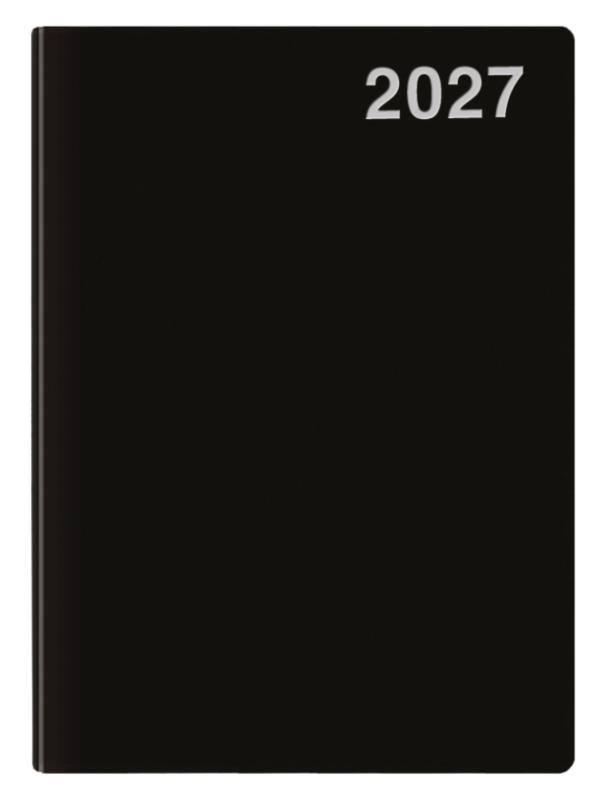 Mini-Timer PVC schwarz 2027 - Kleiner flexibler Taschenkalender im Format 7,5 x 11 cm.