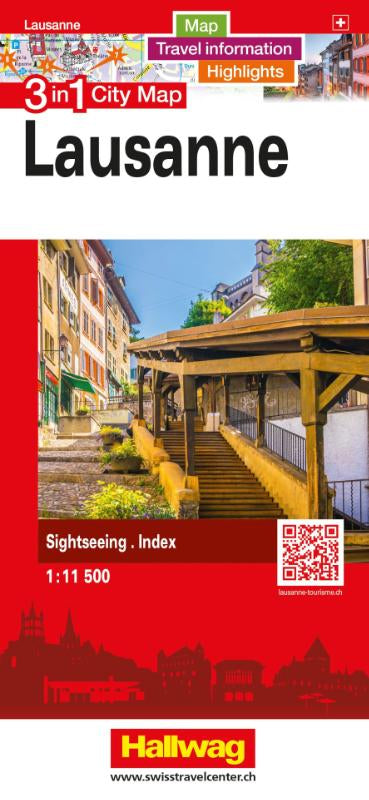 Hallwag Stadtplan Lausanne - 3 in 1: Stadtplan, Reiseinformationen und Highlights!