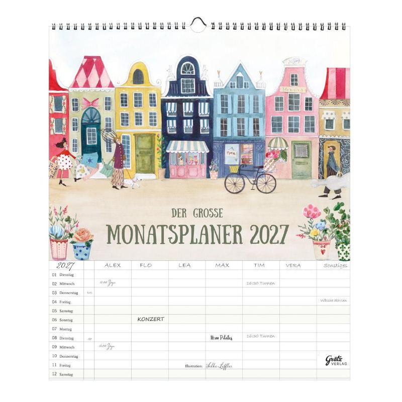 Großer Monatsplaner Häuser 2027