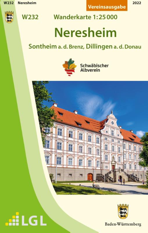 W232 Neresheim - Sontheim a.d.Brenz, Dillingen a.d.Donau - Wanderkarte 1:25.000