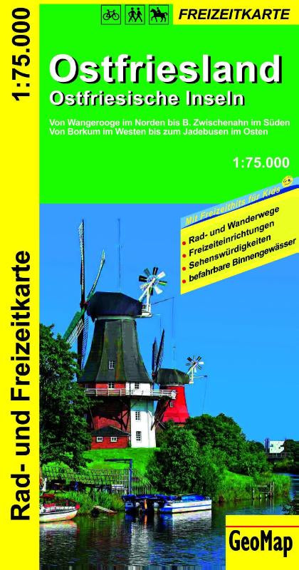 Ostfriesland Ostfriesische Inseln 1:75.000 Rad- und Freizeitkarte - 1:75.000