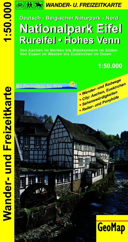 Nationalpark Eifel, Rureifel, Hohes Venn Wander- und Freizeitkarte - 1:50.000