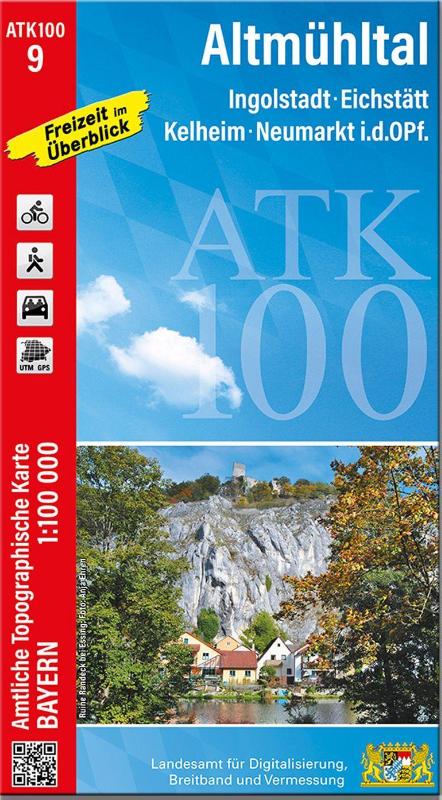 ATK100-9 Altmühltal (Amtliche Topographische Karte 1:100000) - Ingolstadt, Eichstätt, Kelheim, Neumarkt i.d.OPf.