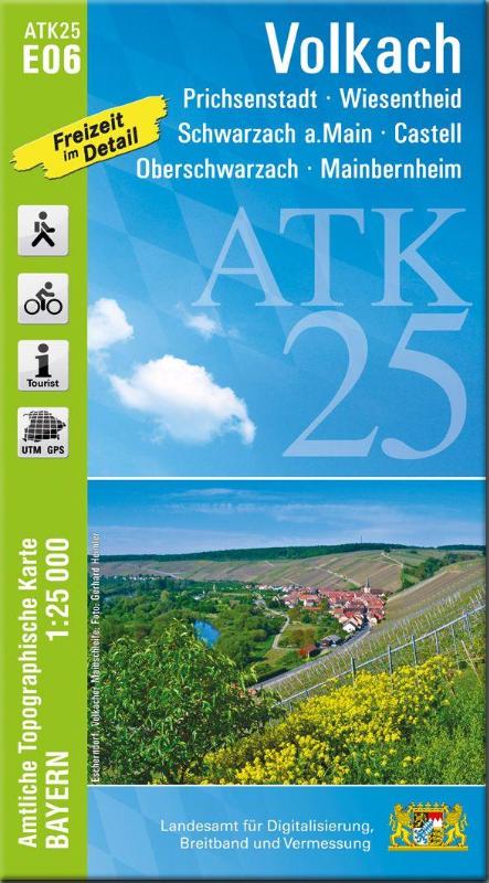 ATK25-E06 Volkach (Amtliche Topographische Karte 1:25000) - Prichsenstadt, Wiesentheid, Schwarzach a.Main, Castell, Oberschwarzach, Mainbernheim