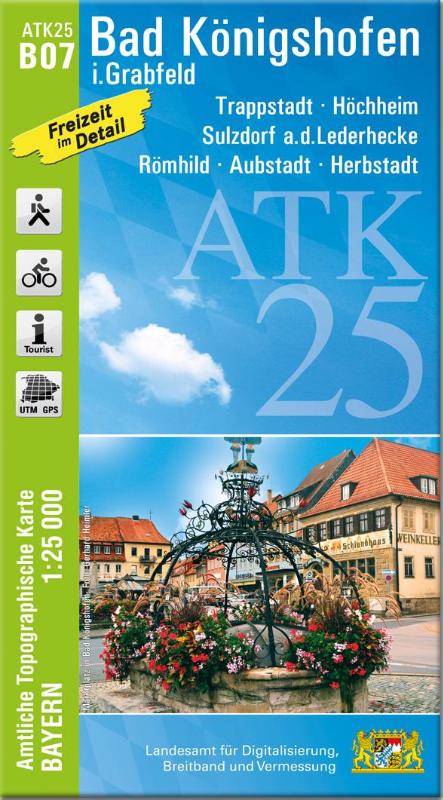 ATK25-B07 Bad Königshofen i.Grabfeld (Amtliche Topographische Karte 1:25000) - Trappstadt, Höchheim, Sulzdorf a.d.Lederhecke, Römhild, Aubstadt, Herbstadt