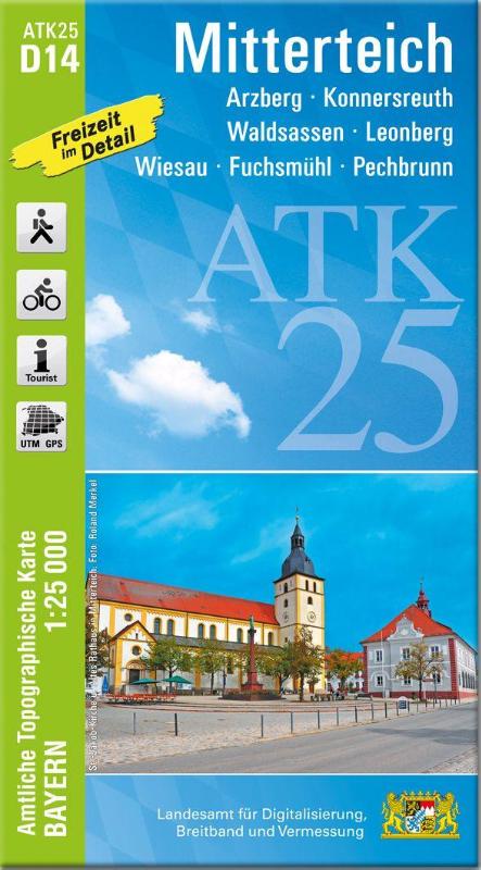 ATK25-D14 Mitterteich (Amtliche Topographische Karte 1:25000) - Arzberg, Konnersreuth, Waldsassen, Leonberg, Wiesau, Fuchsmühl, Pechbrunn