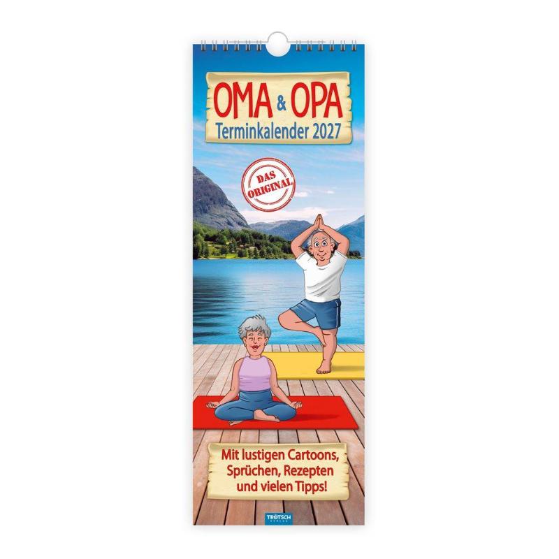 TRÖTSCH - Maxi-Streifenkalender Oma und Opa Terminkalender 2027 - Soft Touch Terminkalender