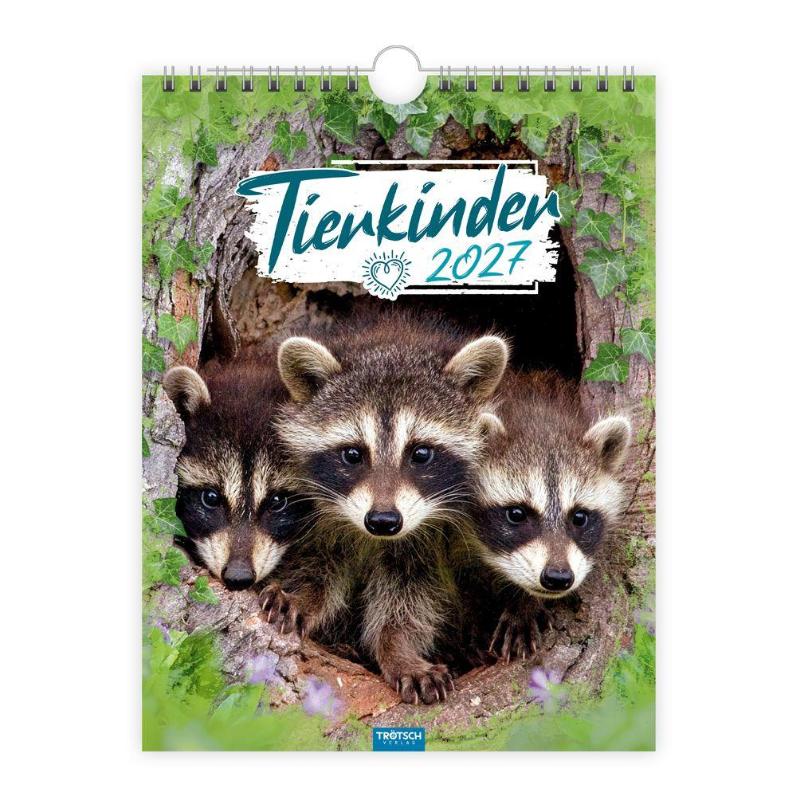 TRÖTSCH - Notizkalender zum Hängen Tierkinder 2027 - Wandkalender Notizkalender