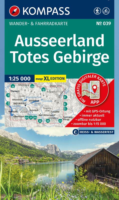 KOMPASS Wanderkarte 039 Ausseerland, Totes Gebirge 1:25.000 - XL Karten: Wander- und Fahrradkarte im Walter Mayr Großdruck - inklusive Offline-Verwendung in der KOMPASS-App. Wander-& Radwege.