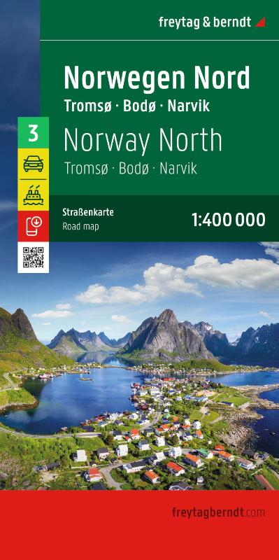 freytag & berndt Straßenkarte Norwegen Nord, Tromsø - Bodø - Narvik 1:400.000 - mit Autofähren