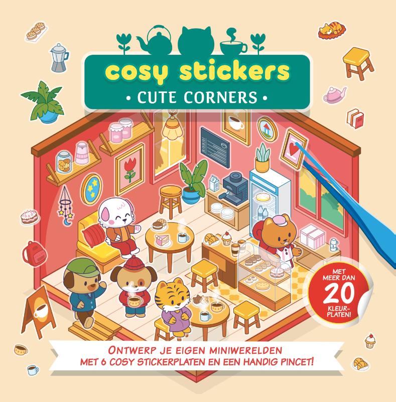 Cute corners - Ontwerp je eigen miniwerelden met 6 cosy stickerplaten en een handig pincet!