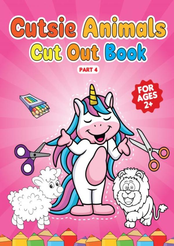 Cutsie Animals - Cut out book - inkleuren en uitknippen boek - leeftijd 2+ - 40 paginas