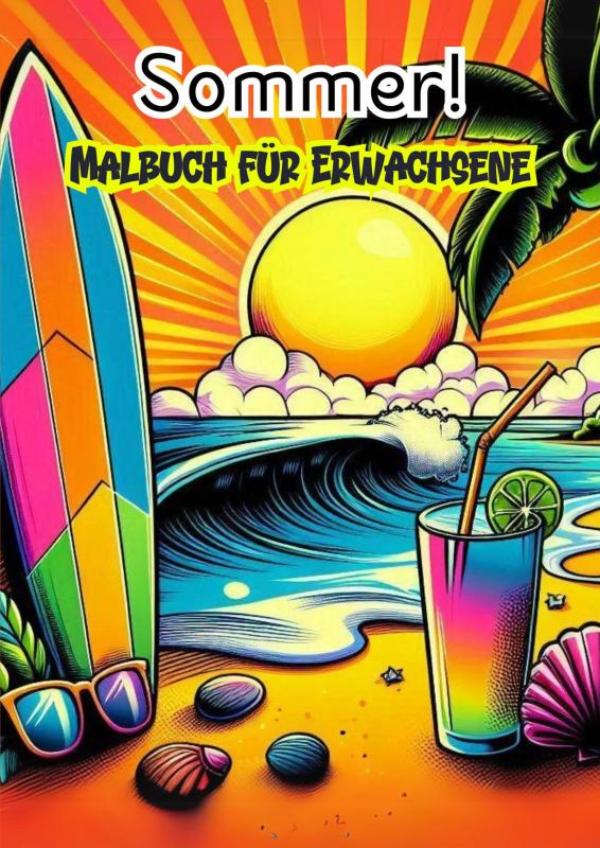 Malbuch fùr Erwachsene - Sommer! - Malseite (25 Stk.) für Erwachsene