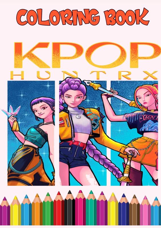 K-Pop Demon Hunters Coloring Book - Bold & Easy Coloring Pages Featuring Stylish K-Pop Warriors, Fantasy Demons, Magical Concert Battles & Korean-Inspired Anime Vibes