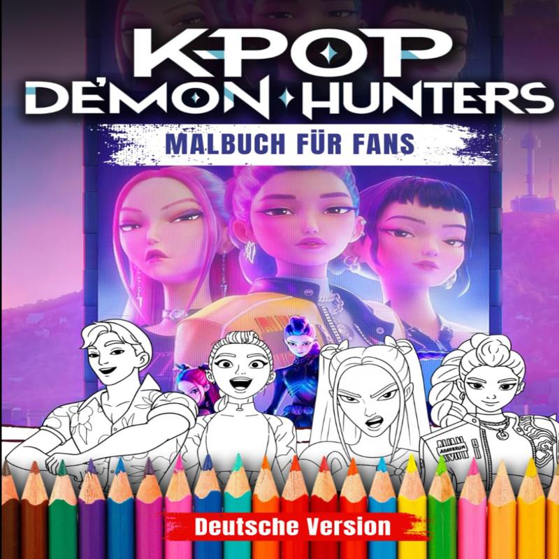 K-pop Demon Hunters Malbuch - Anime & Manga Ausmalbilder für Kinder, Teenager und Fantasy-Fans