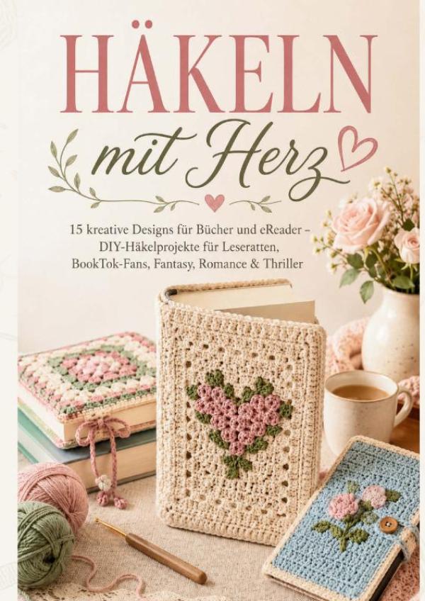 BUCHHÜLLEN HÄKELN mit Herz: 15 kreative Designs für Bücher und eReader – DIY-Häkelprojekte für Leseratten, BookTok-Fans, Fantasy, Romance & Thriller