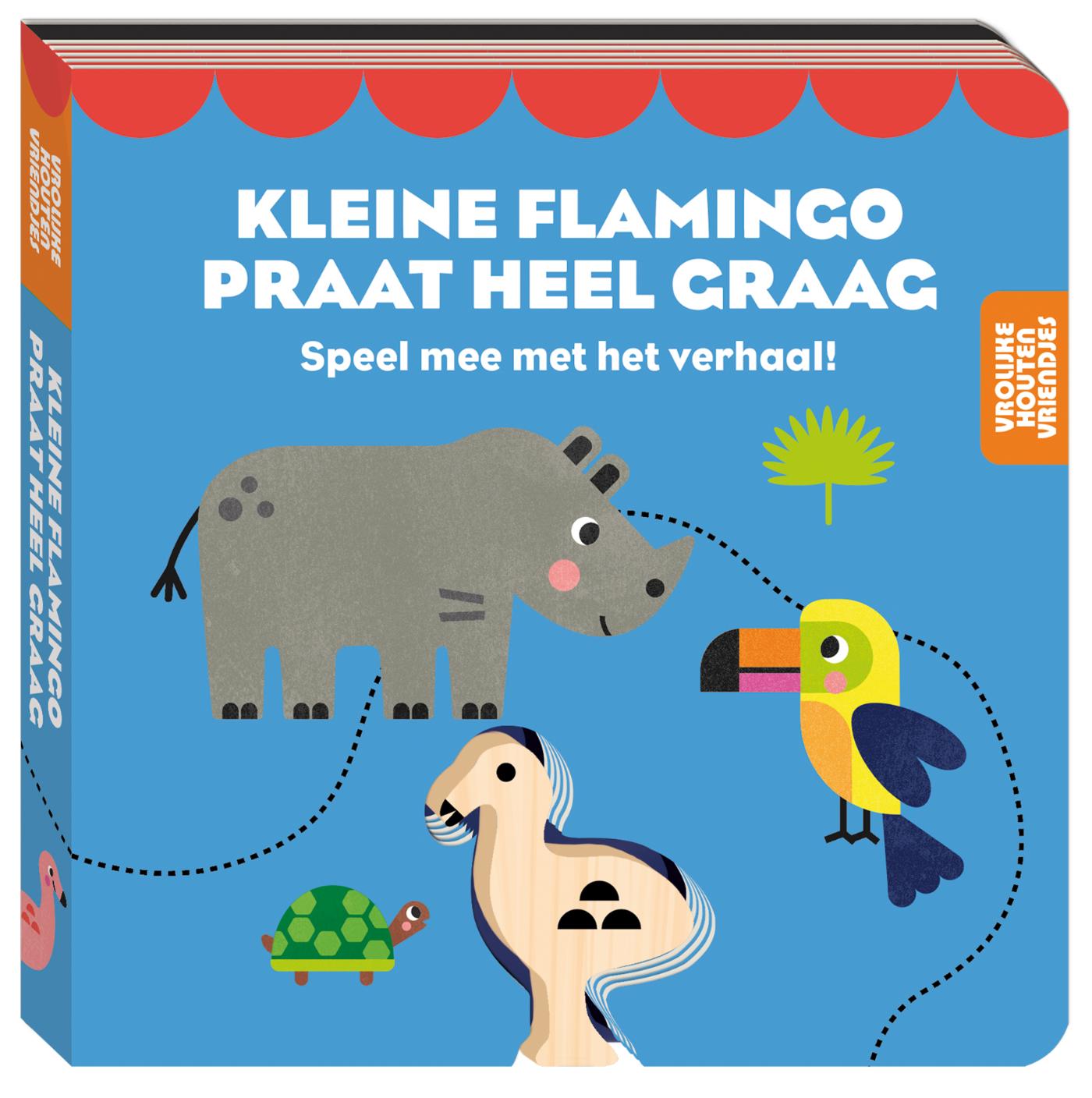 Vrolijke houten vriendje - Kleine flamingo praat heel graag