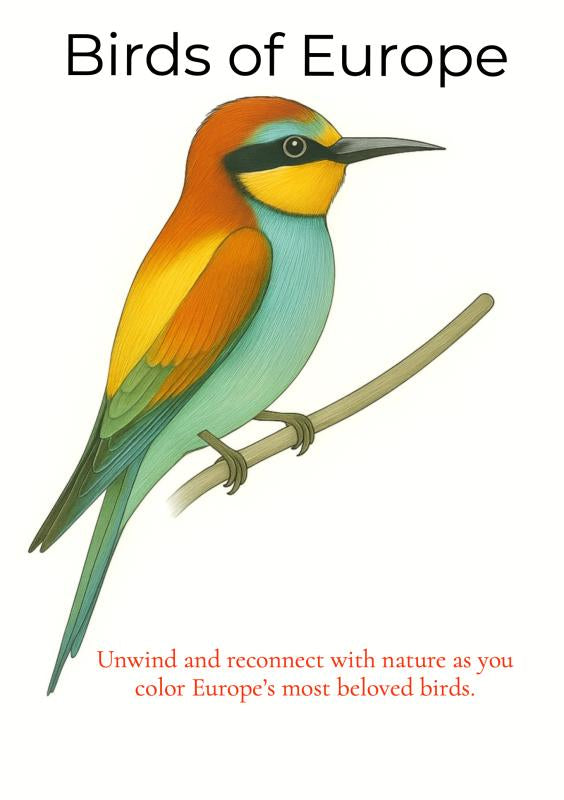 Birds of Europe - Unwind and reconnect with nature as you color Europe’s most beloved birds.