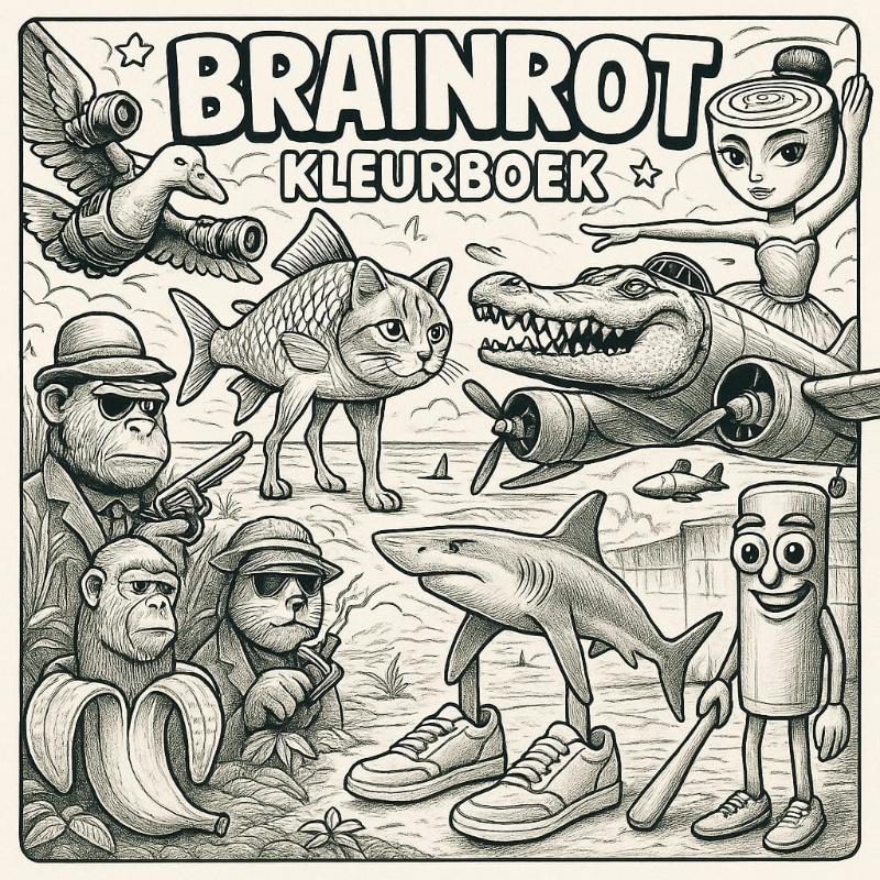 Brainrot kleurboek - Italian Brainrot dieren kleurplaten
