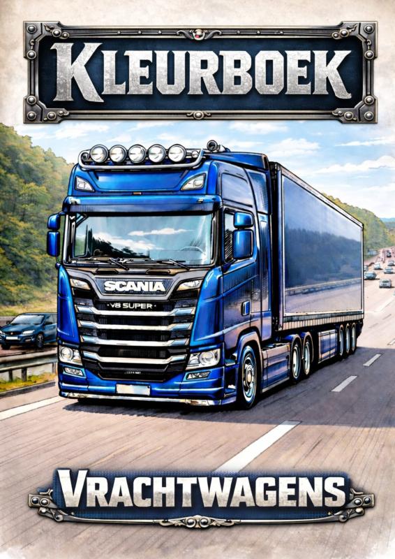 Kleurboek, Vrachtwagens - .