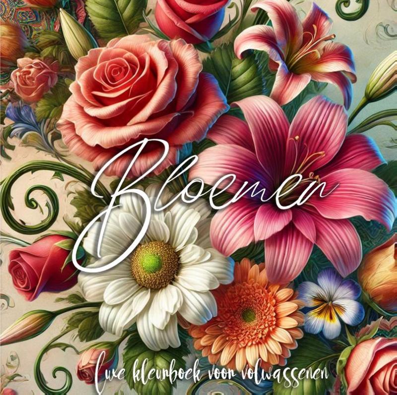 Luxe Bloemen Kleurboek voor Volwassenen (Hardcover) - 50 ontspannende bloemen kleurplaten voor volwassenen