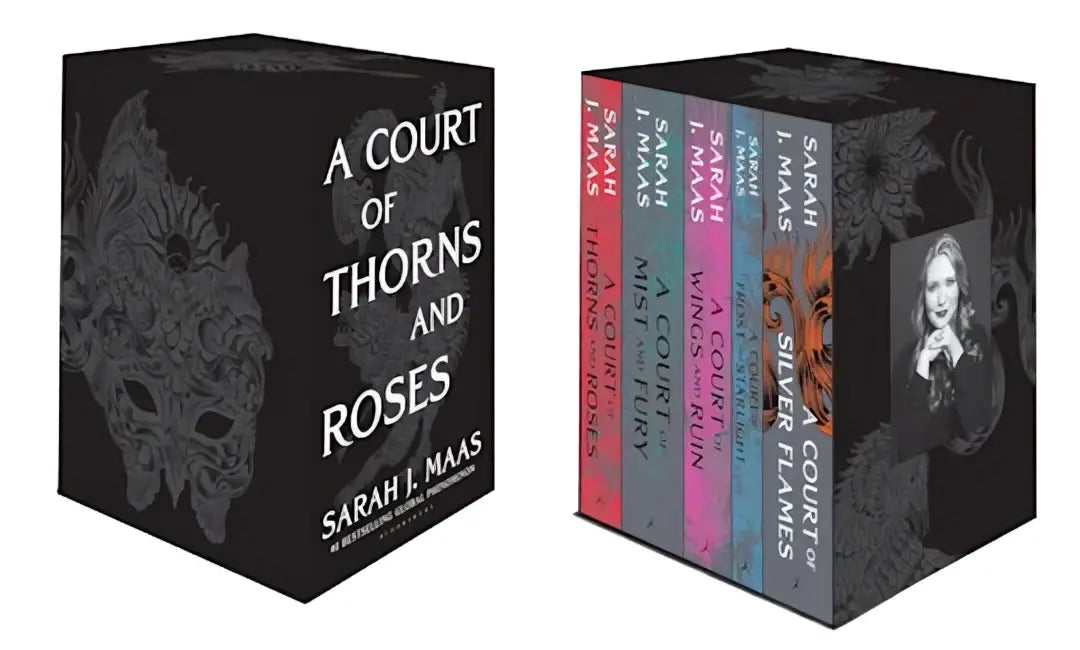 Zwarte hardcover boxset van a court of thorns and roses nieuwe editie van sarah j voor thorns and roses fans