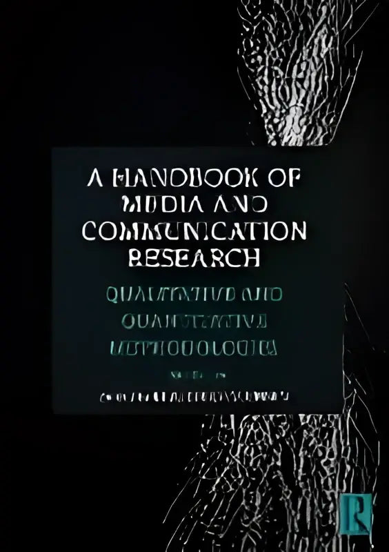 Een zwart hardcover boek getiteld a handbook of media and communication research met witte tekst op de cover