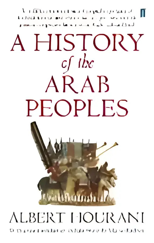 Hardcoverboek a history of the arab peoples updated edition met donkerbruine kaft en gouden letters van titel en auteur